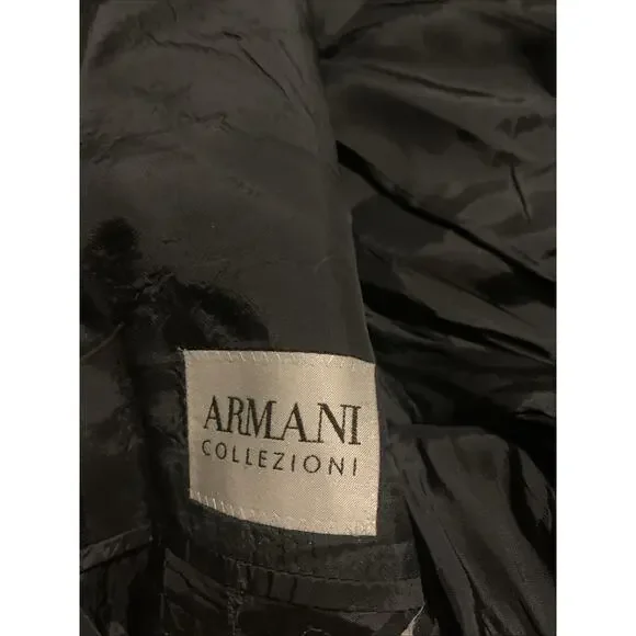 ARMANI Blazer COLLEZIONI Black stripe Wool Sz 42R - Picture 2 of 10